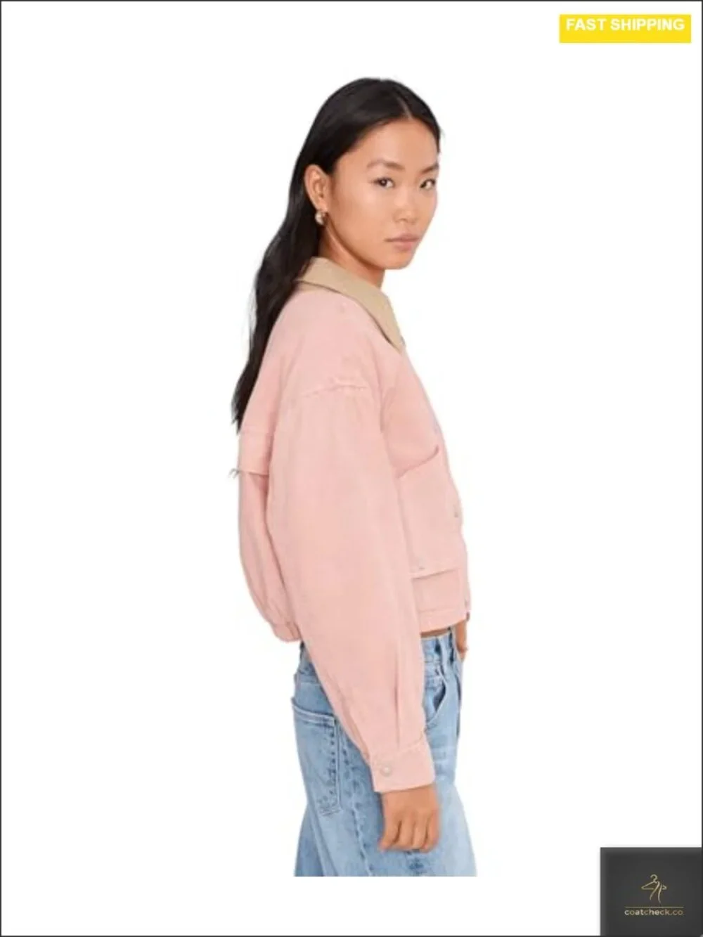 Women's Barn Jacket Cotton Snap Front Long Sleeve